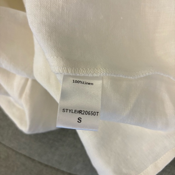 Tuckernuck || Annie Smocked Mini Dress Linen White Small - Picture 9 of 9